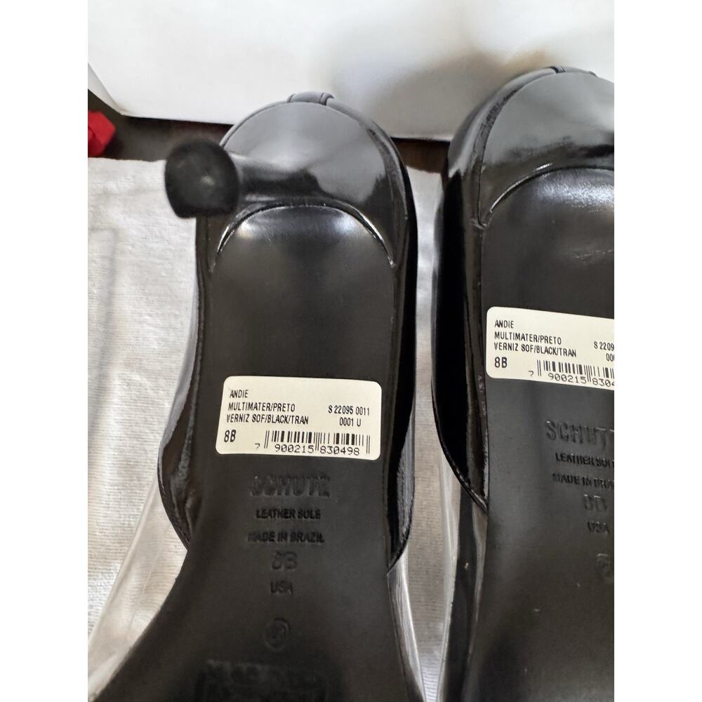 Schutz Andie Women's Size 8B Black Clear Vinyl Pointed Toe Stiletto Pumps New - Picture 6 of 11